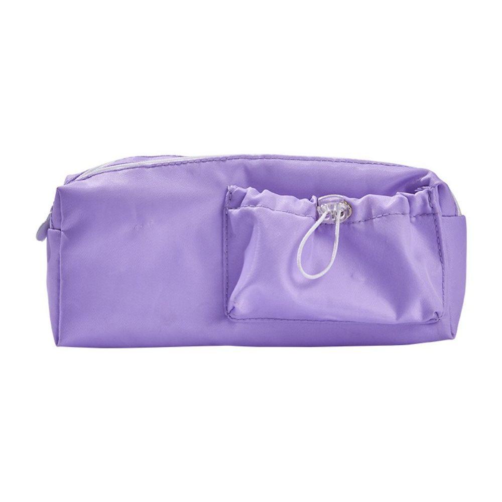 Túi Đựng Bút Dây Rút Hai Lớp Sức Chứa Lớn Phong Cách kawaii Hàn Quốc Có Ghim Cài Cho Học Sinh