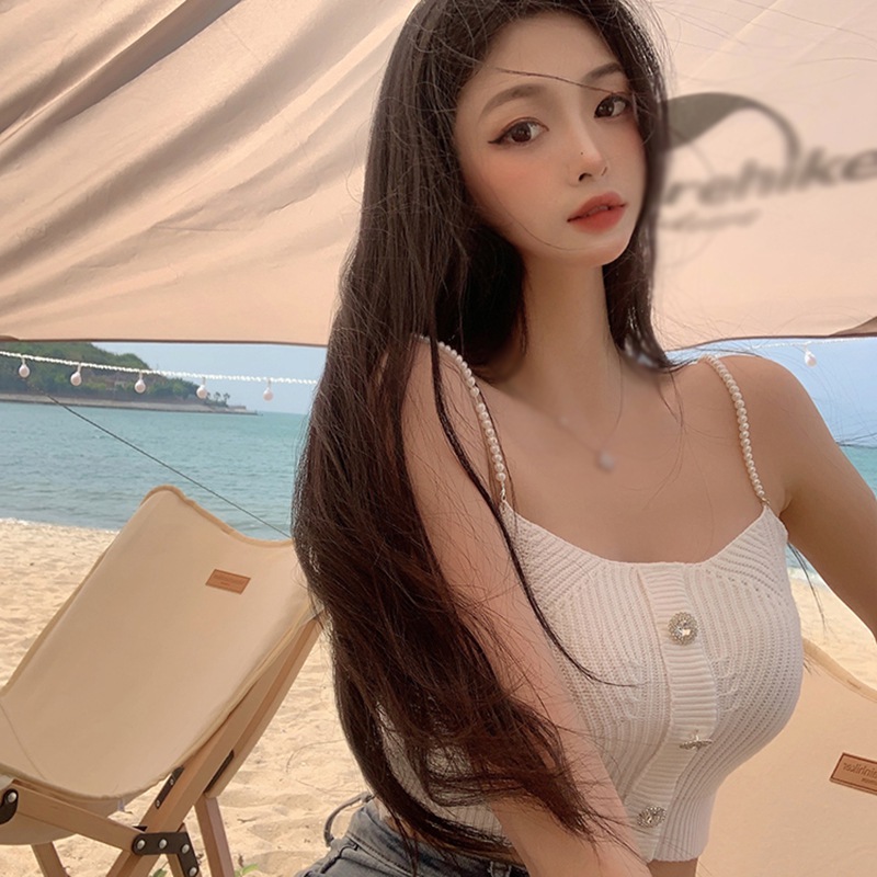 Áo croptop dệt kim thiết kế màu trơn sành điệu cho nữ