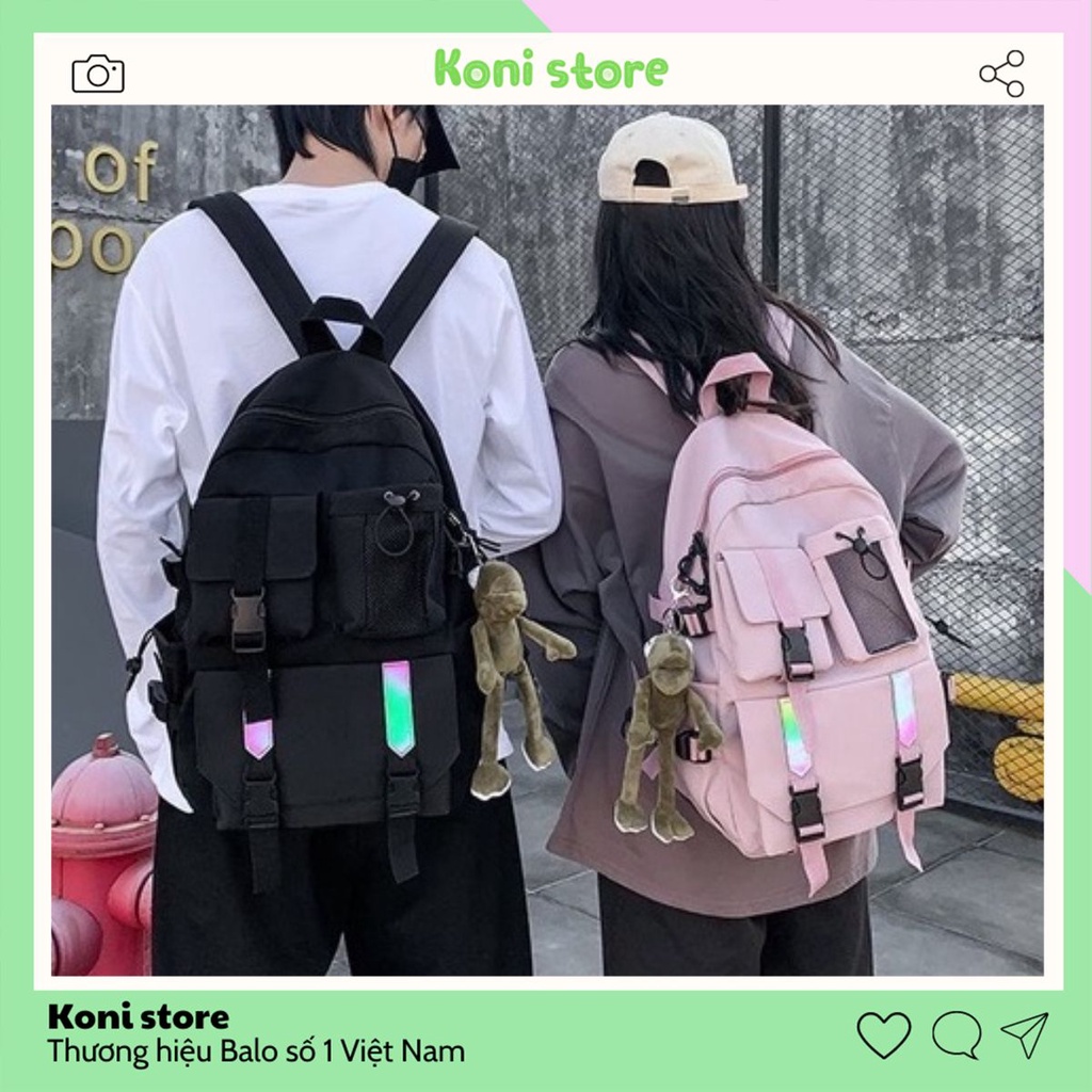 Balo ulzzang dây phản quang, Balo ulzzang basic phong cách Hàn Quốc nam, nữ 606ULZ
