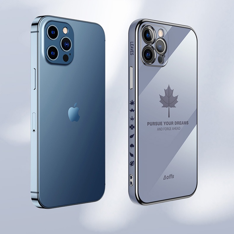 Ốp Điện Thoại Viền Vuông In Họa Tiết Lá Phong 6D Cho iNfinix Tecno Spark 6 GO 7 8 Pro 5