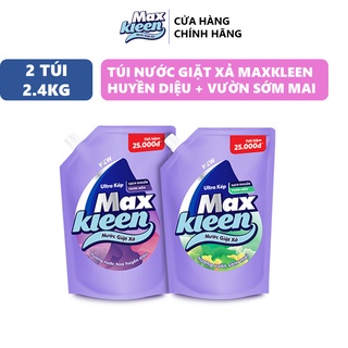Combo 2 túi nước giặt xả Maxkleen 2.4L/ túi hương Sớm Mai + Hương Huyền diệu