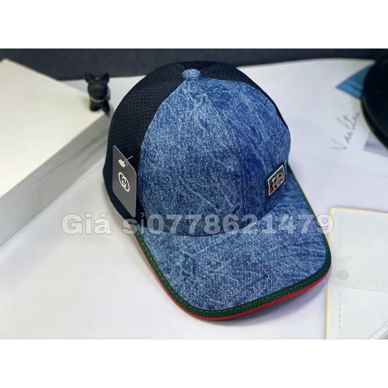 Nón kết lưỡi trai jean phối lưới đơn giản thời trang nam nữ