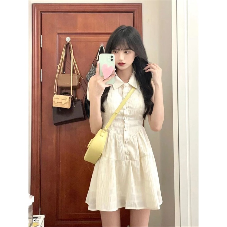Đầm Ngắn Cổ Polo Hở Lưng Dáng Ôm Thời Trang Mùa Hè 2022 Dành Cho Bạn Nữ