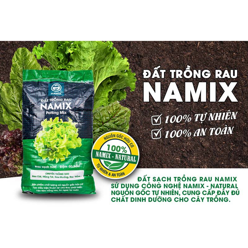 Đất trồng cây đa dụng cao cấp - Đất sạch cao cấp Namix trồng hoa potting soil bao 20L/ đất trồng rau cao cấp Namix 20L