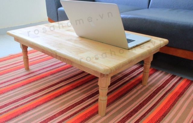 Bàn gấp gọn gỗ cao su chân tiện đủ cỡ