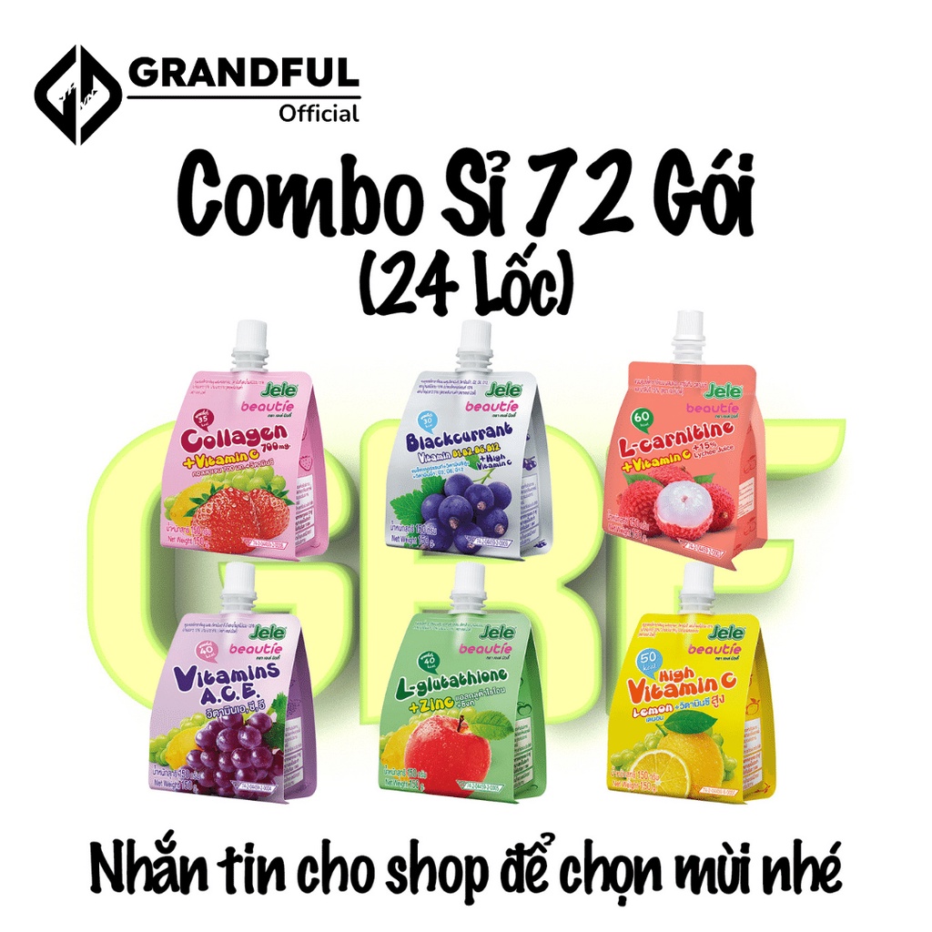 Nước Ép Thạch Trái Cây Jele Beautie 6 mùi 150g 2 Thùng - 24 Lốc