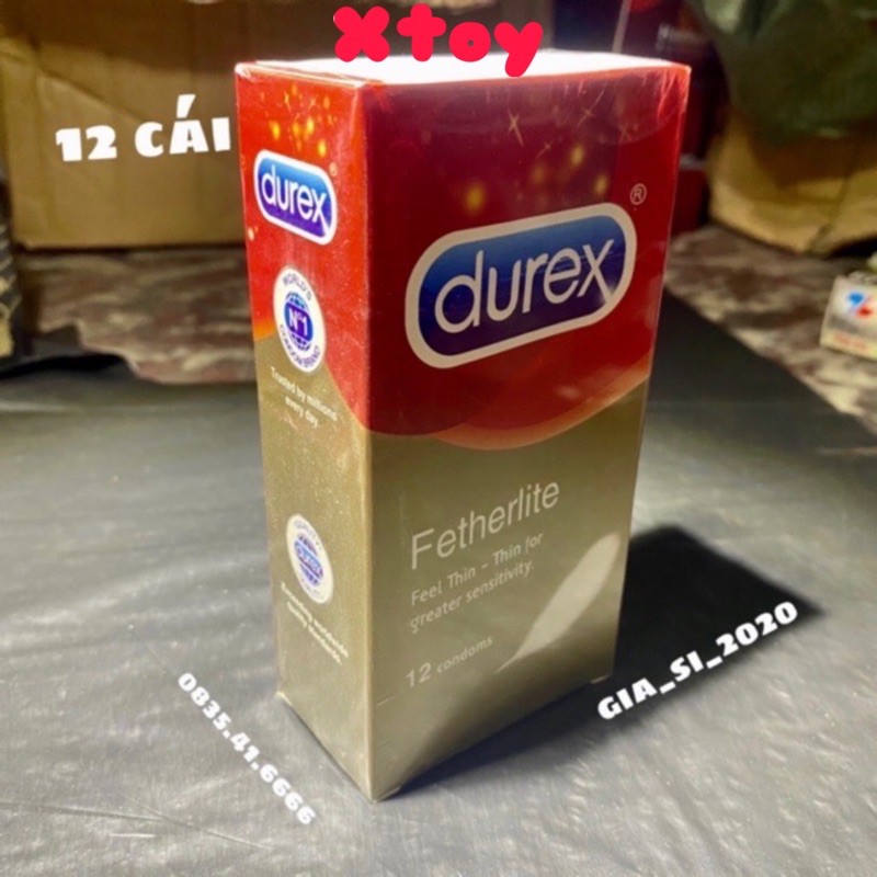 Bao Cao Cu Durex Fetherlite Siêu Mỏng Hộp 12 Cái