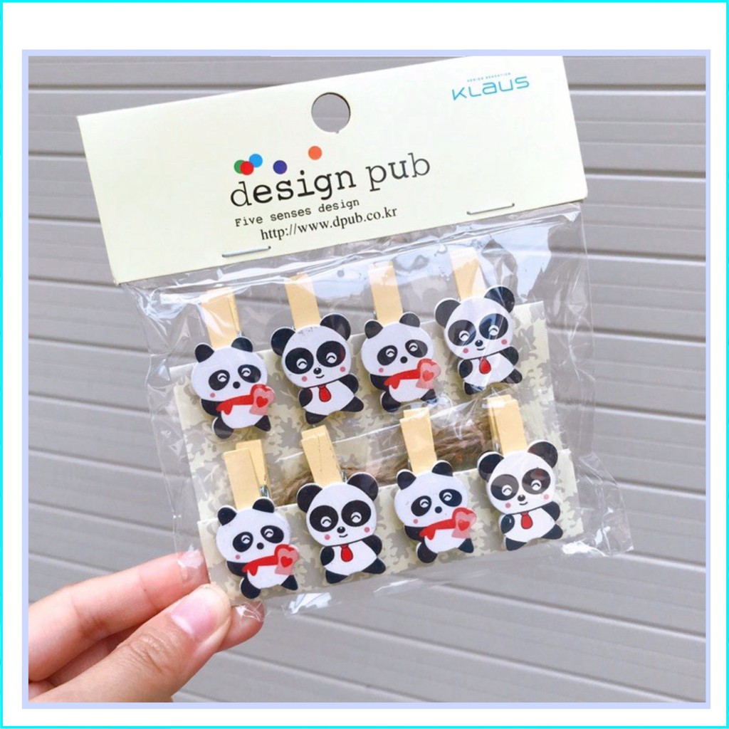 Set 10 kẹp ảnh gỗ treo ảnh trang trí tường kèm dây thừng 2m quà lưu niệm