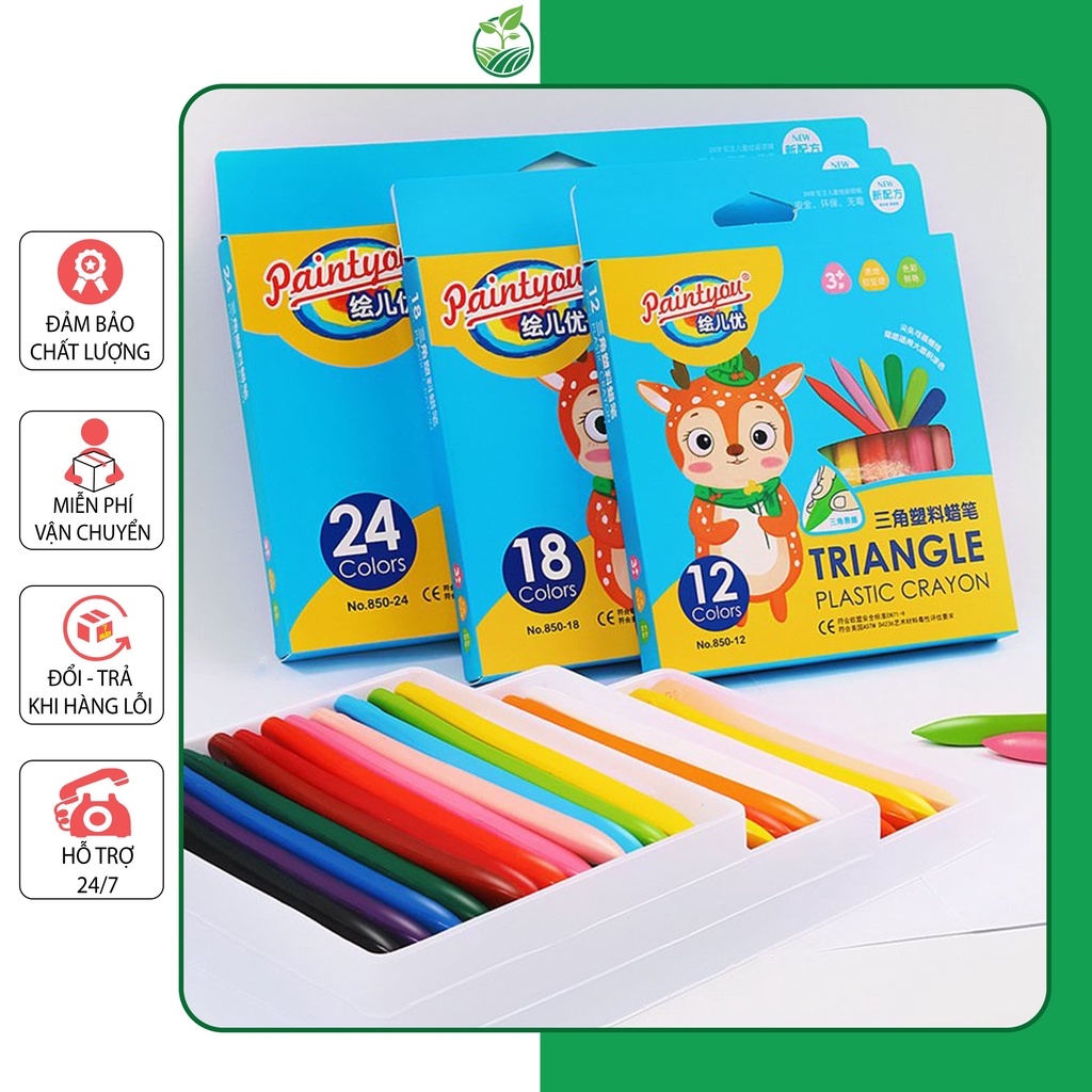 Bộ 24 Bút Màu Sáp - Màu Hữu Cơ Cho Bé Tập Vẽ - Cao Cấp Tự Nhiên An Toàn - Bách Hóa Xanh