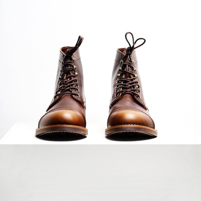 Giày boot nam cao cổ màu nâu REDWING IRON, giày da thật cổ điển TONKIN