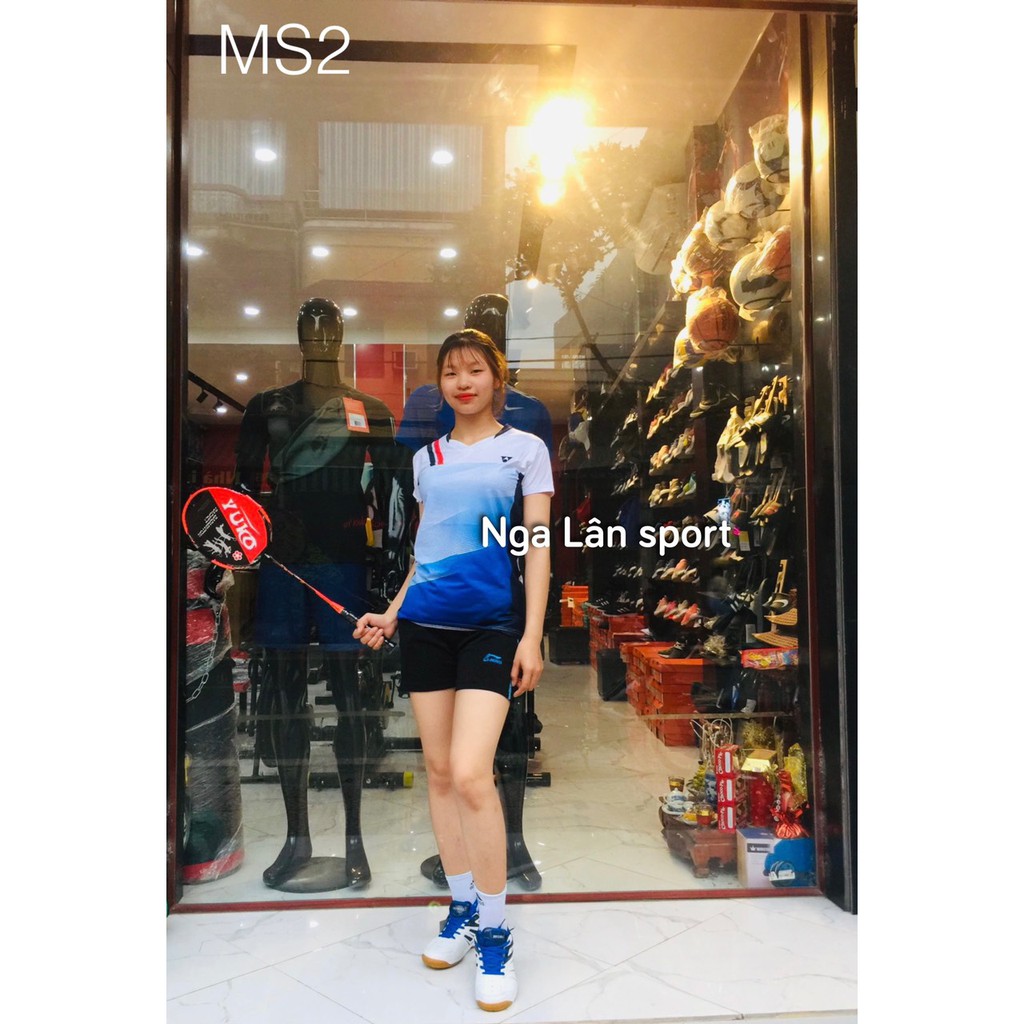 Áo cầu lông thể thao nữ Yonex & Lyning mẫu mã đẹp, form dáng chuẩn