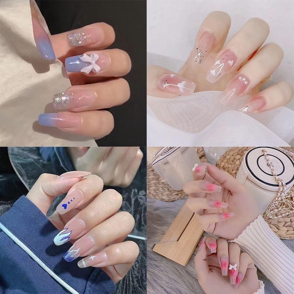 Hộp 24 Móng Tay Giả Múa Ba Lê Dài Có Thể Tháo Rời