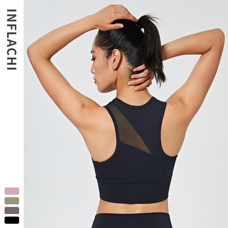Áo ngực thể thao phối lưới rỗng sau lưng quyến rũ dành cho nữ