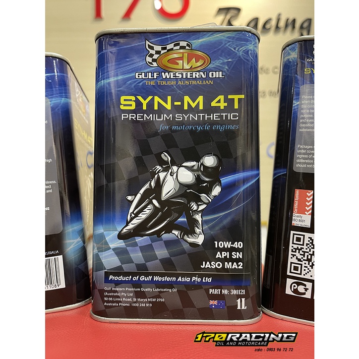 (HCM) (Giá Huỷ Diệt) Nhớt Xe Máy GW GULF WESTERN OIL SYN - M 4T SEA 10W40 PREMIUM SYNTHETIC  Dung Tích 800ML  - 1000 ML