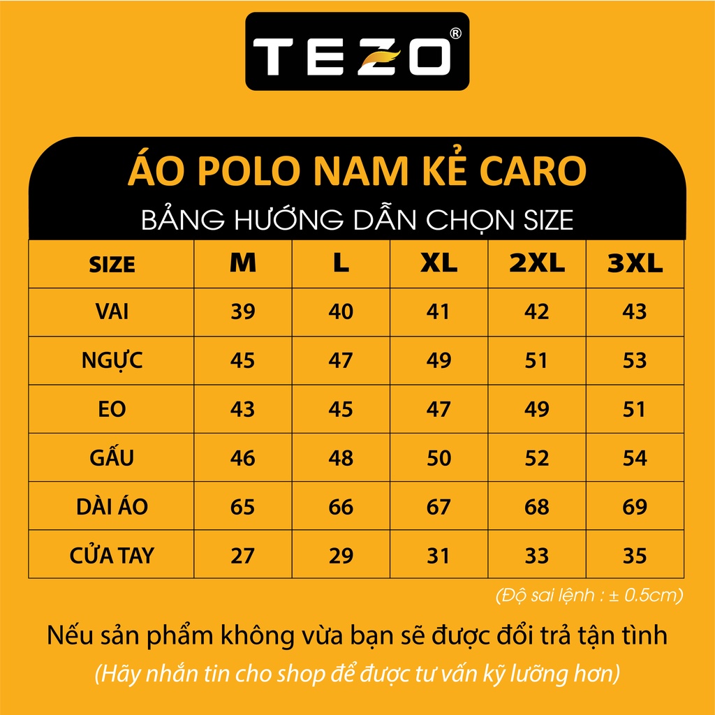 Áo polo nam hoạ tiết kẻ caro Tezo thoáng mát trẻ trung năng động 2203APKC01