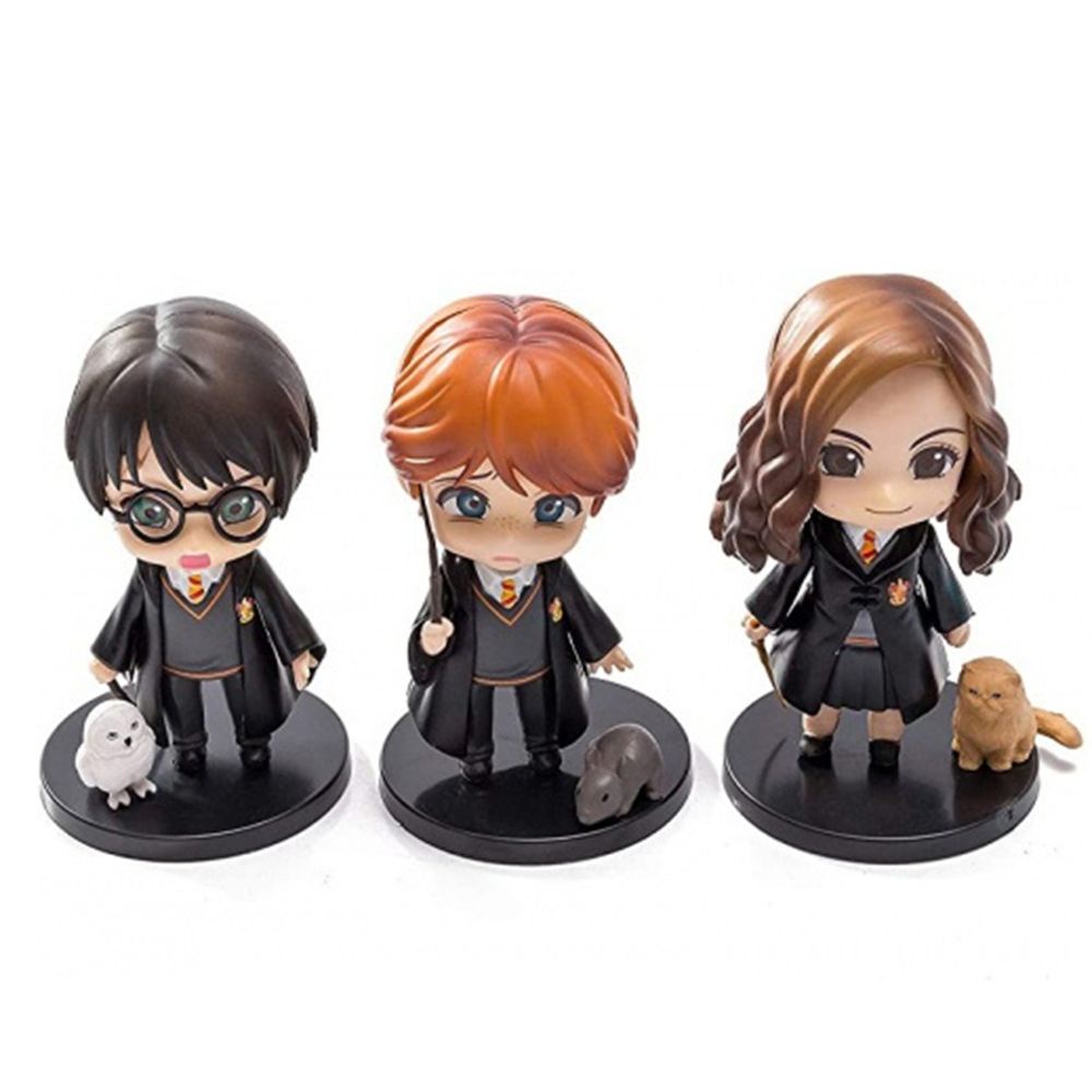 Epoch Set 3 Đồ trang trí Nhân Vật Harried Harry Potter Bằng Pvc Dùng Trang Trí Bàn Làm Việc