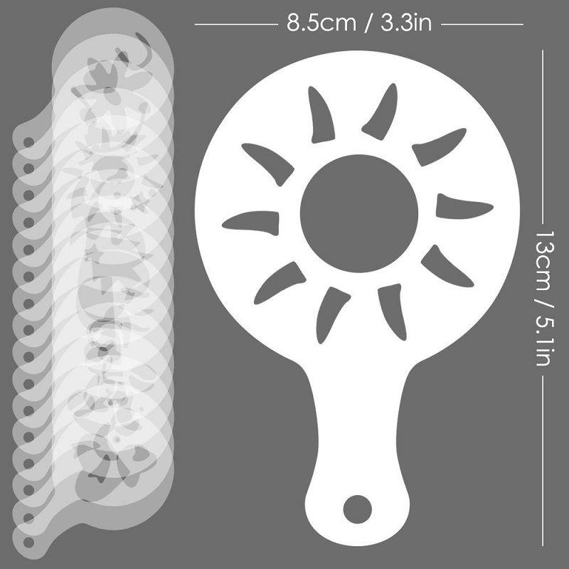 Coffee stencils - Bộ khuôn rắc bột tạo hình cappucino latte art | Bộ gồm 16 khuôn hình khác nhau,Chất liệu: Nhựa PP|