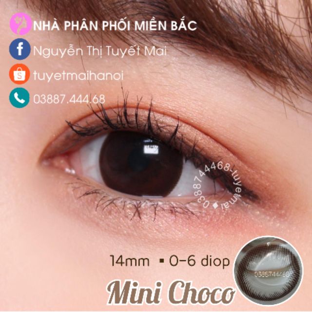 [ Ảnh Thật ] Lens Cận Màu Nâu Tự Nhiên Không Giãn Mini Choco 14mm - Kính Áp Tròng Hàn Quốc Vassen Sexy Me