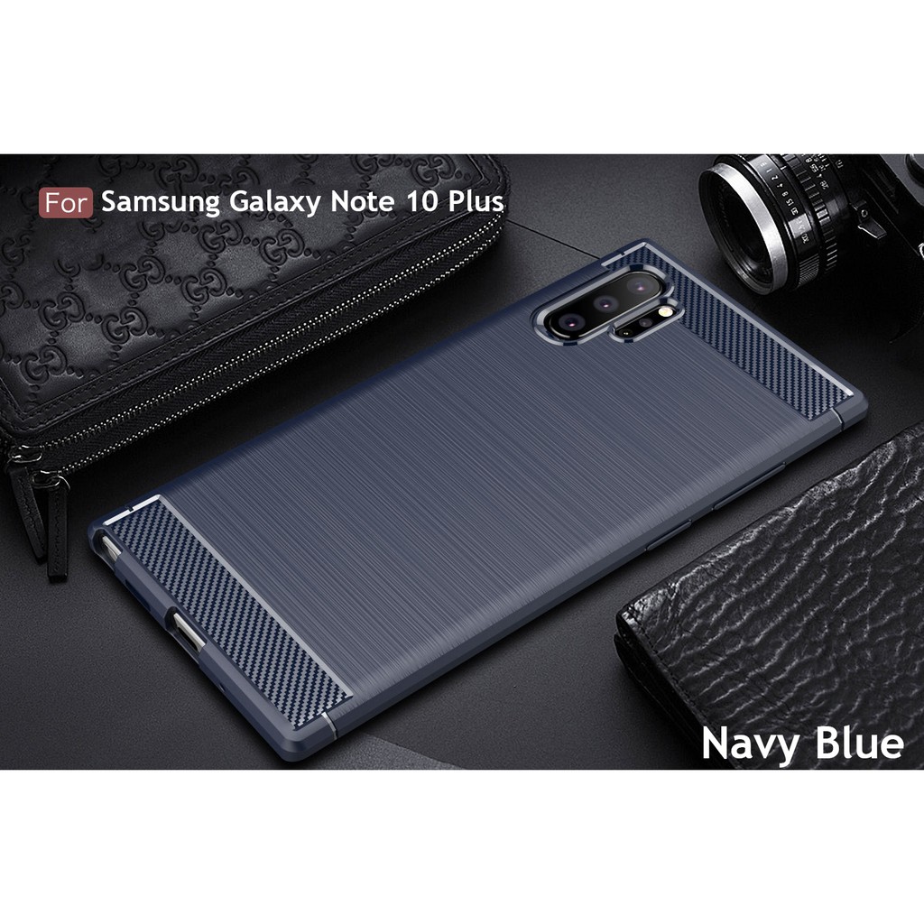Ốp điện thoại sợi Carbon chống sốc dành cho Samsung Galaxy Note 10 Plus