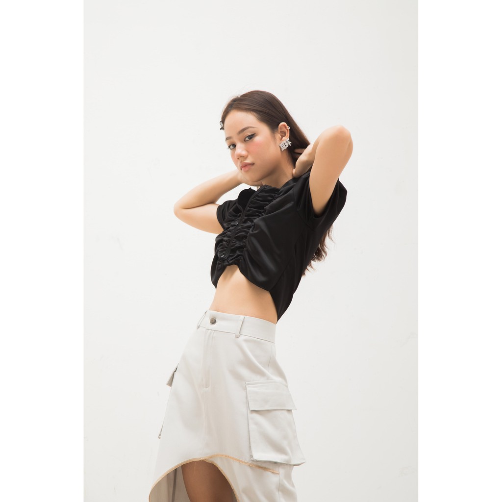 Áo crop phi HeartBurn đen
