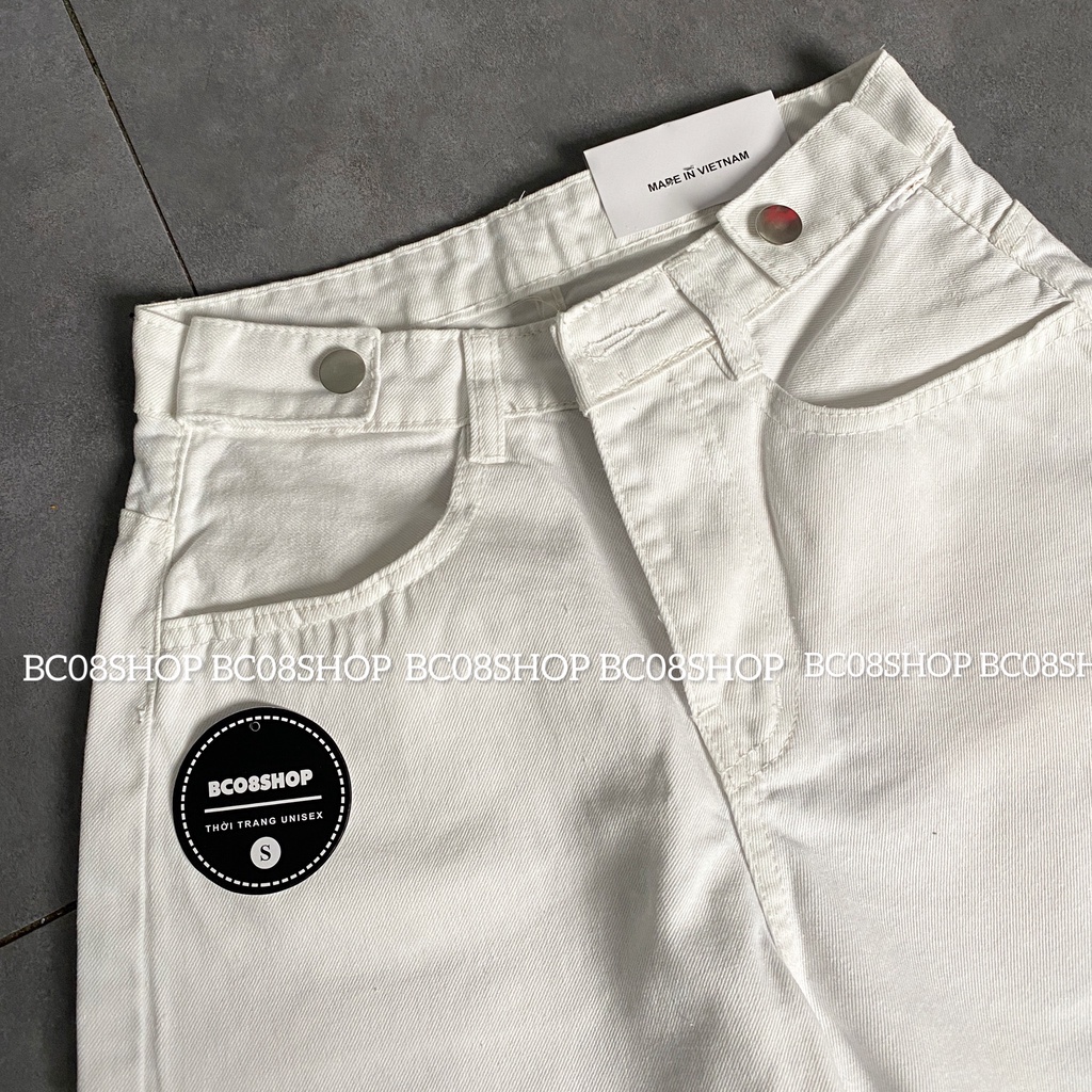 Quần Short Jean Nữ Ngố Màu Trắng Basic BC087