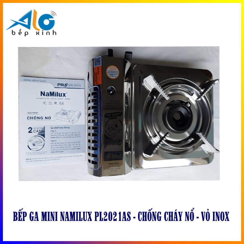 Bếp ga mini Namilux 2S - Chống cháy nổ PL2021AS - PL-2021AS - Toàn thân inox - Alo Bếp Xinh