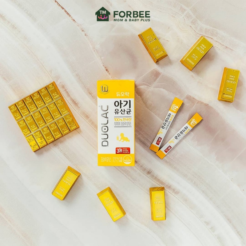 Men vi sinh hữu cơ cho bé DUOLAC màu vàng Hàn Quốc, hộ trợ tiêu hóa cho trẻ - FORBEE