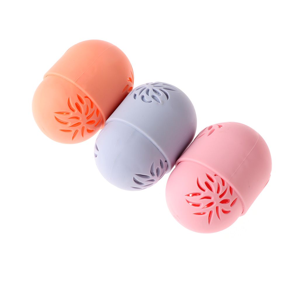 [Hàng mới về] Hộp đựng mút trang điểm hình quả trứng bằng silicon mềm nhanh khô chống nấm mốc