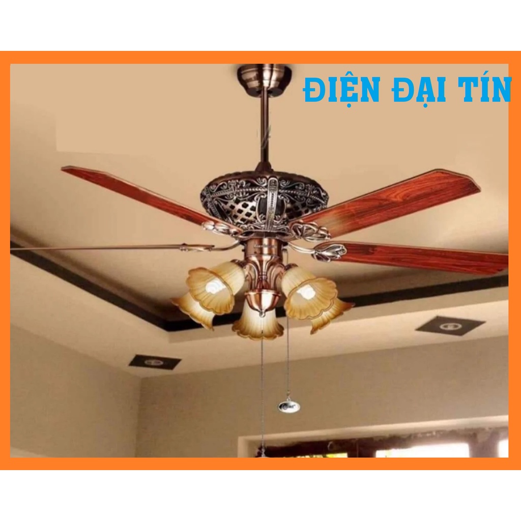 Quạt Trần 5 Cánh gỗ động cơ lõi đồng mát cực khỏe