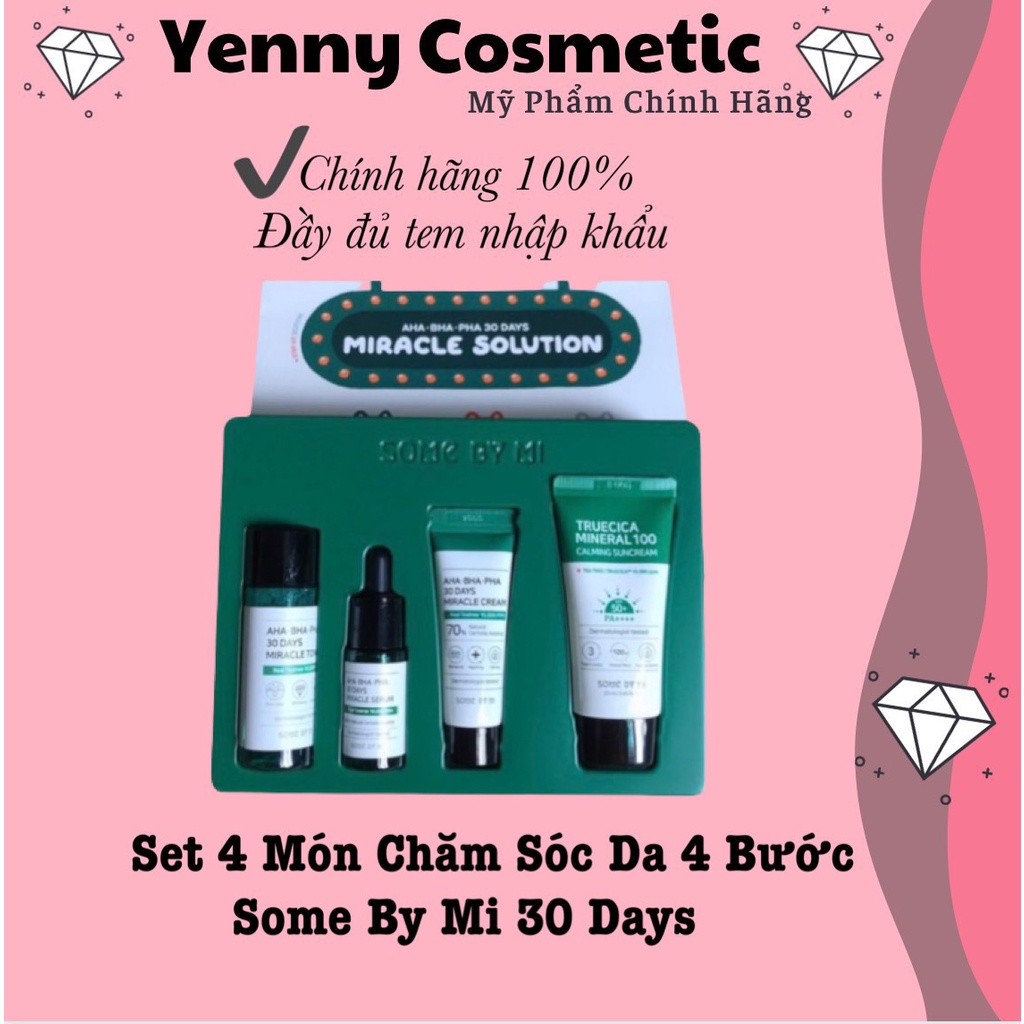 Set 4 Món Chăm Sóc Da 4 Bước Some By Mi AHA-BHA-PHA 30 Days Miracle