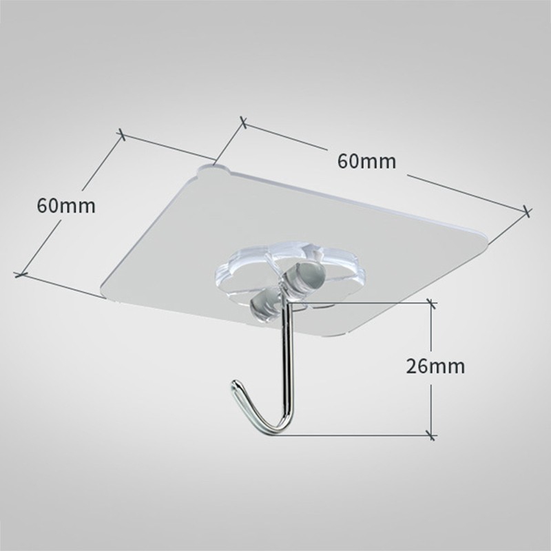 Bộ 4 Móc Treo Đồ Dán Tường Trong Suốt