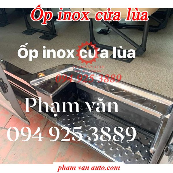 Ốp inox cửa lùa Ford Transit từ năm 2017 đến 2020 hàng dầy giá rẻ nhất Phạm Văn auto