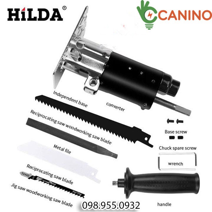 Bộ phụ kiện chuyển máy khoan thành máy cưa lọng V2 Canino  bảo hành 12 tháng, lỗi 1 đổi 1