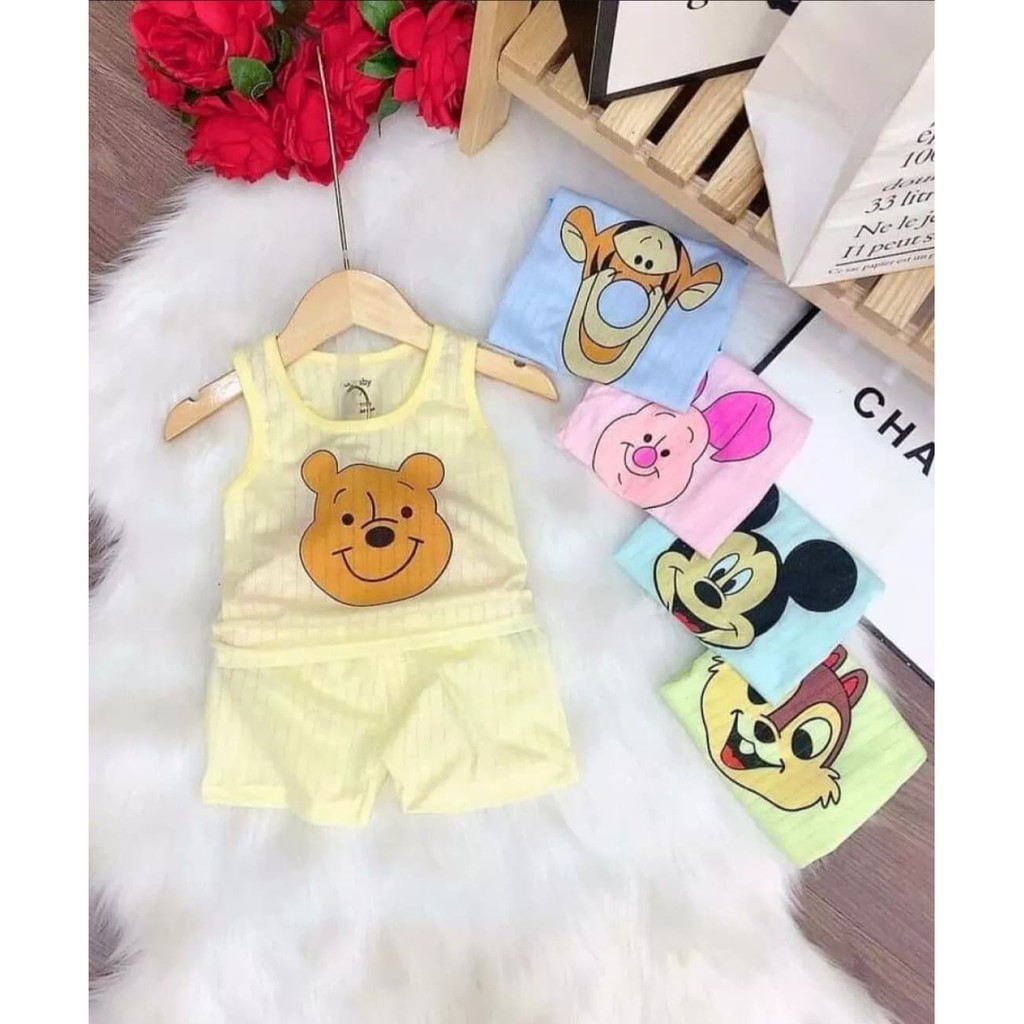 4 bộ ba lỗ vải cotton giấy cho bé 4-14kg