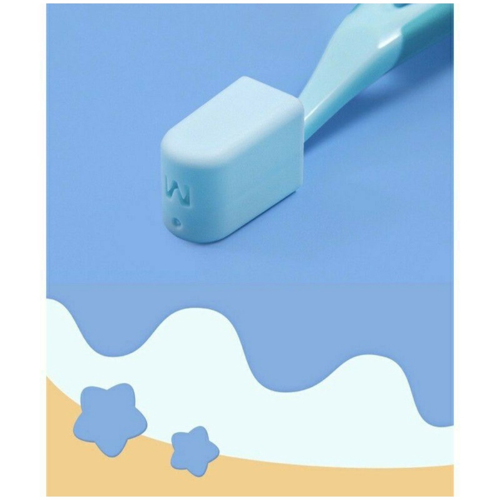 Bàn chải đánh răng lông tơ cho bé tập đánh răng từ 2 tuổi trở lên kết hợp từ 10000 sợ tơ mềm mại bàn chải hình trâu