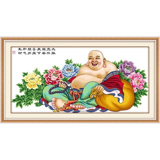Tranh Thêu Chữ Thập PHẬT DI LẠC Z296,139x71cm.