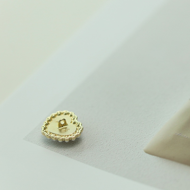 Set 10 Nút Trái Tim Bằng Hợp Kim Màu Vàng / Bạc Làm Đồ Thủ Công DIY