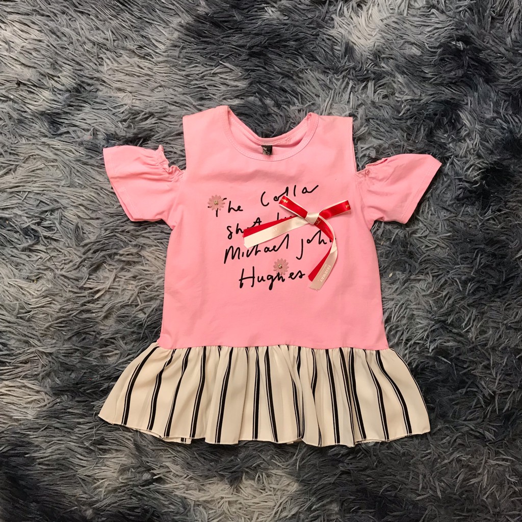 Váy trẻ em đuôi cá hở vai Ellie màu hồng siêu xinh cho bé gái (440804)