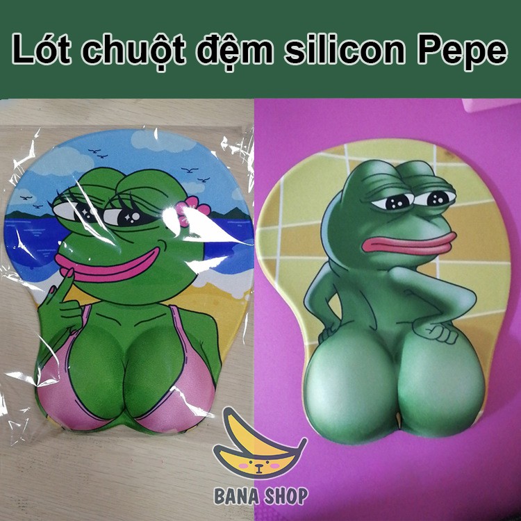 Lót chuột 3D có đệm tay silicon mông ếch xanh Pepe siêu bựa dành cho vozer