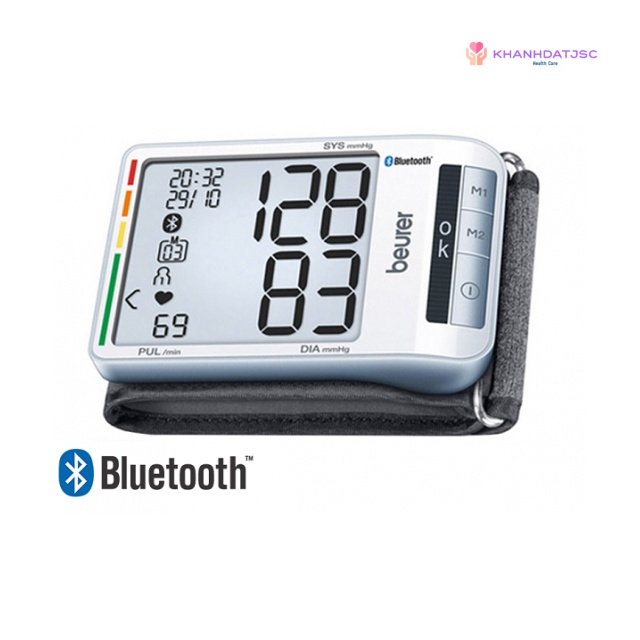 Máy Đo Huyết Áp Cổ Tay Bluetooth Beurer BC85 - Kích thước 97 x 68 x 22 mm, Trọng lượng 101g