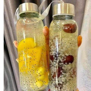 Bình thuỷ tinh 500ml có nắp dây