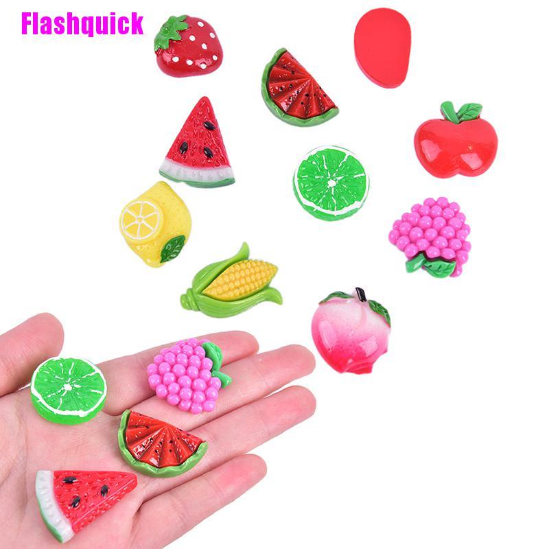 phụ kiện trang trí (không có nam châm) Set 10 sticker hình trái cây dán tủ lạnh tiện lợi