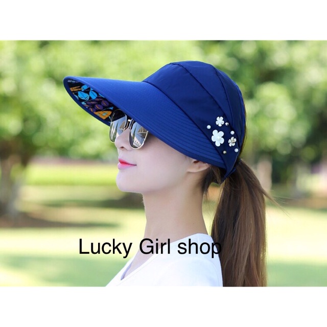 [GIÁ SỐC] Mũ/ Nón Rộng Vành Chống Nắng Hở Chóp Vải Cotton Thời Trang 56-60cm - Lucky Girl shop