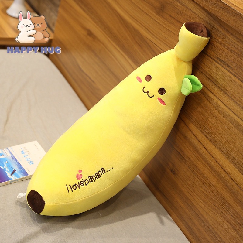 Thú nhồi bông, gối ôm hình quả chuối dễ thương Size 35cm, gấu bông cao cấp - Happy Hug