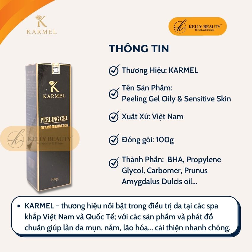 Tẩy Tế Bào Chết Da Dầu KARMEL 100g - Làm Sạch Sâu, Loại Bỏ Da Chết; Giảm Thâm, Tái Tạo &amp; Làm Sáng Da | Kelly Beauty