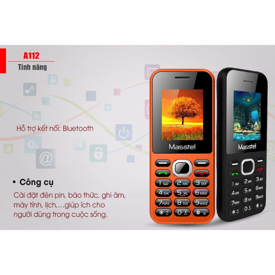 điện thoại nokia Điện Thoại 2 Sim Masstel IZI 112 chữ siêu to - Hàng chính hãng - BH 12 tháng