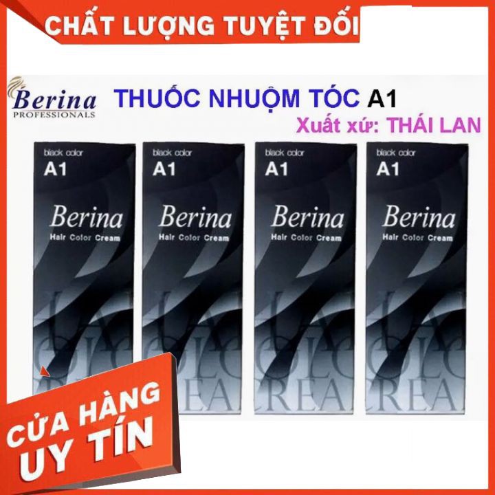 [chính hãng] kem nhuộm tóc phủ bac BERINA chính hãng công ty nhập khẩu Thái Lan   nhuộm tóc mềm mại không khô tóc