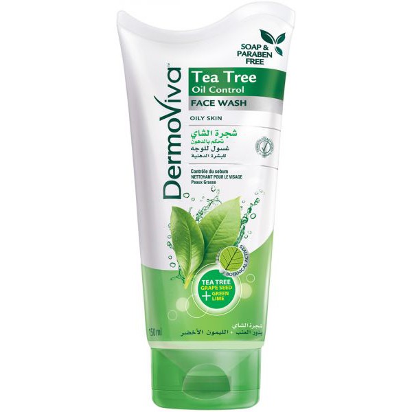 Sữa rửa mặt kiểm soát dầu cho da mụn Dermoviva tea tree oil control 150ml