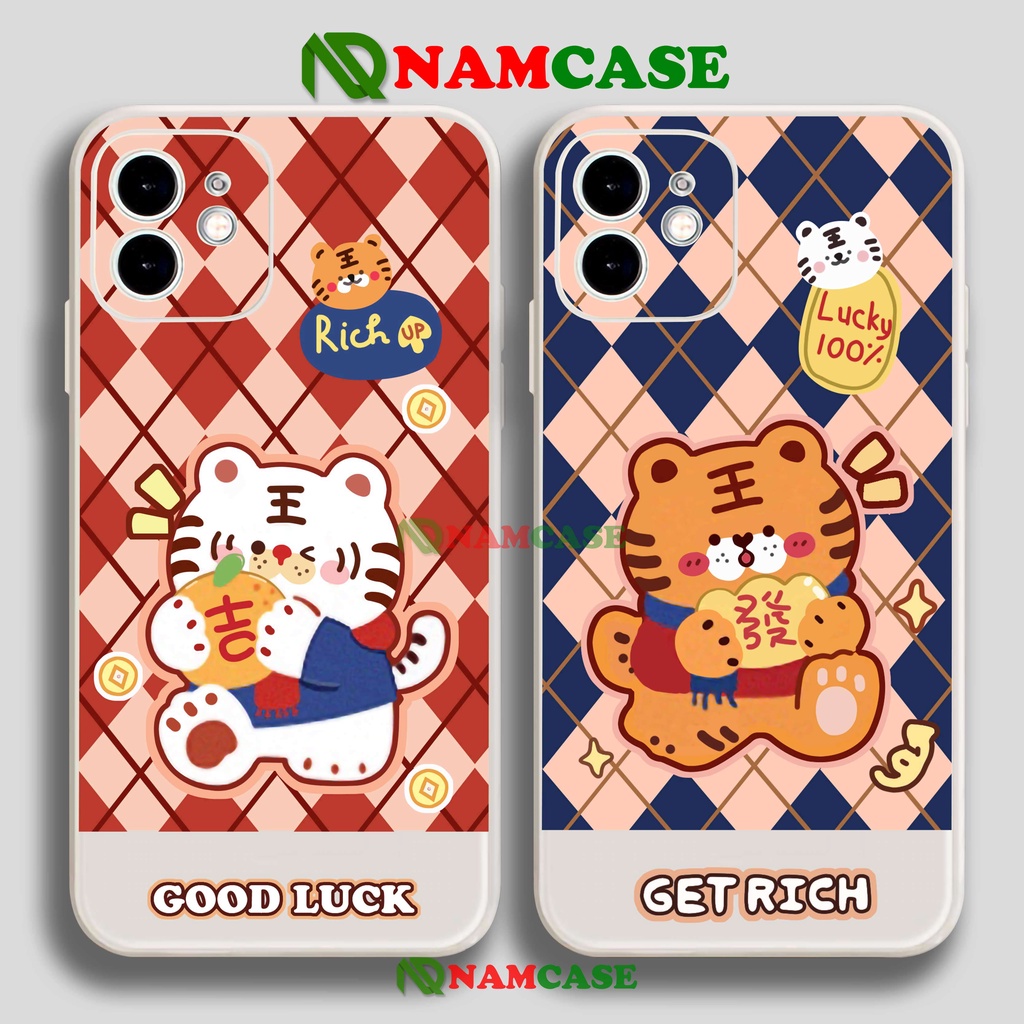 Ốp lưng iPhone cặp đôi cạnh viền vuông silicon dẻo cho iphone 6/6s/7/8/X/XS/XR/11/12/13 Pro Plus Max Hổ tiger cute