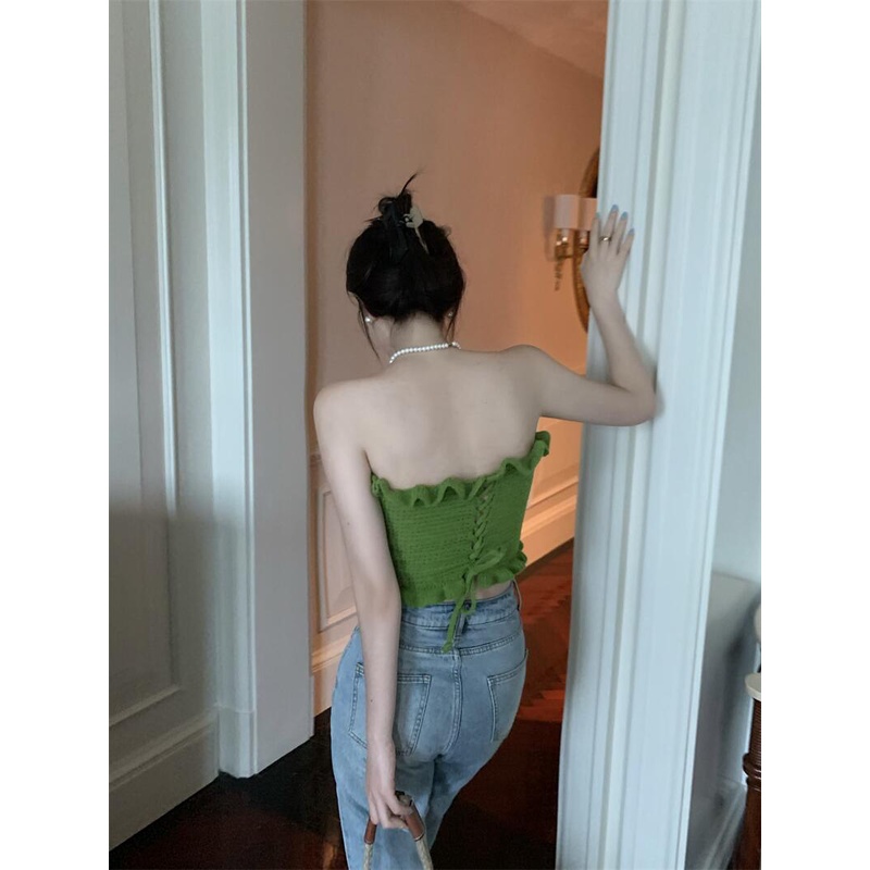 HUANG YOYO Áo Lửng Hở Rốn Phong Cách Hàn Quốc Thời Trang Cho Nữ quây áo dây croptop áo không | BigBuy360 - bigbuy360.vn